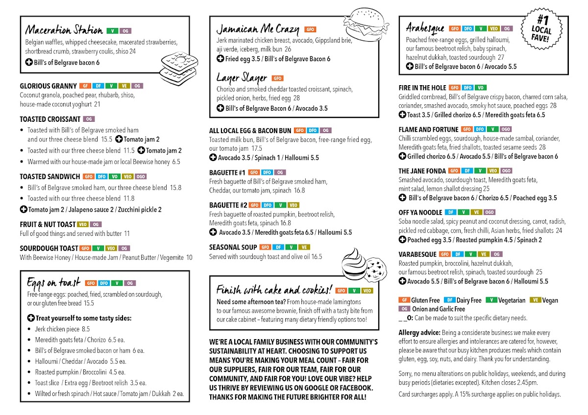 The General Food Store Menu 1
