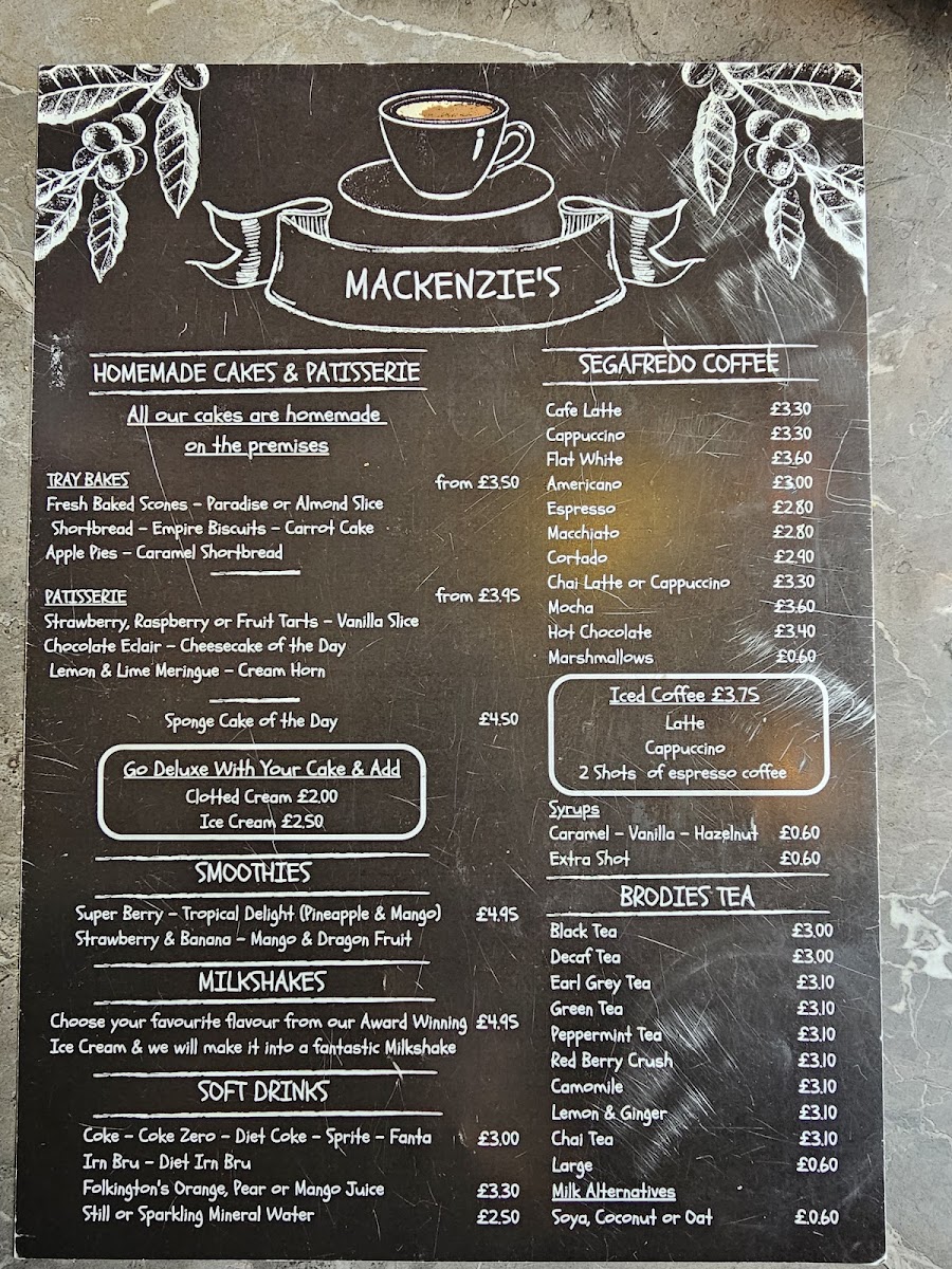 Mackenzie's Coffee House Menu 1