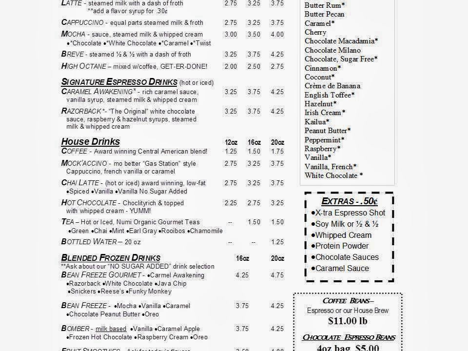Brewed Awakening BRMC Menu 1