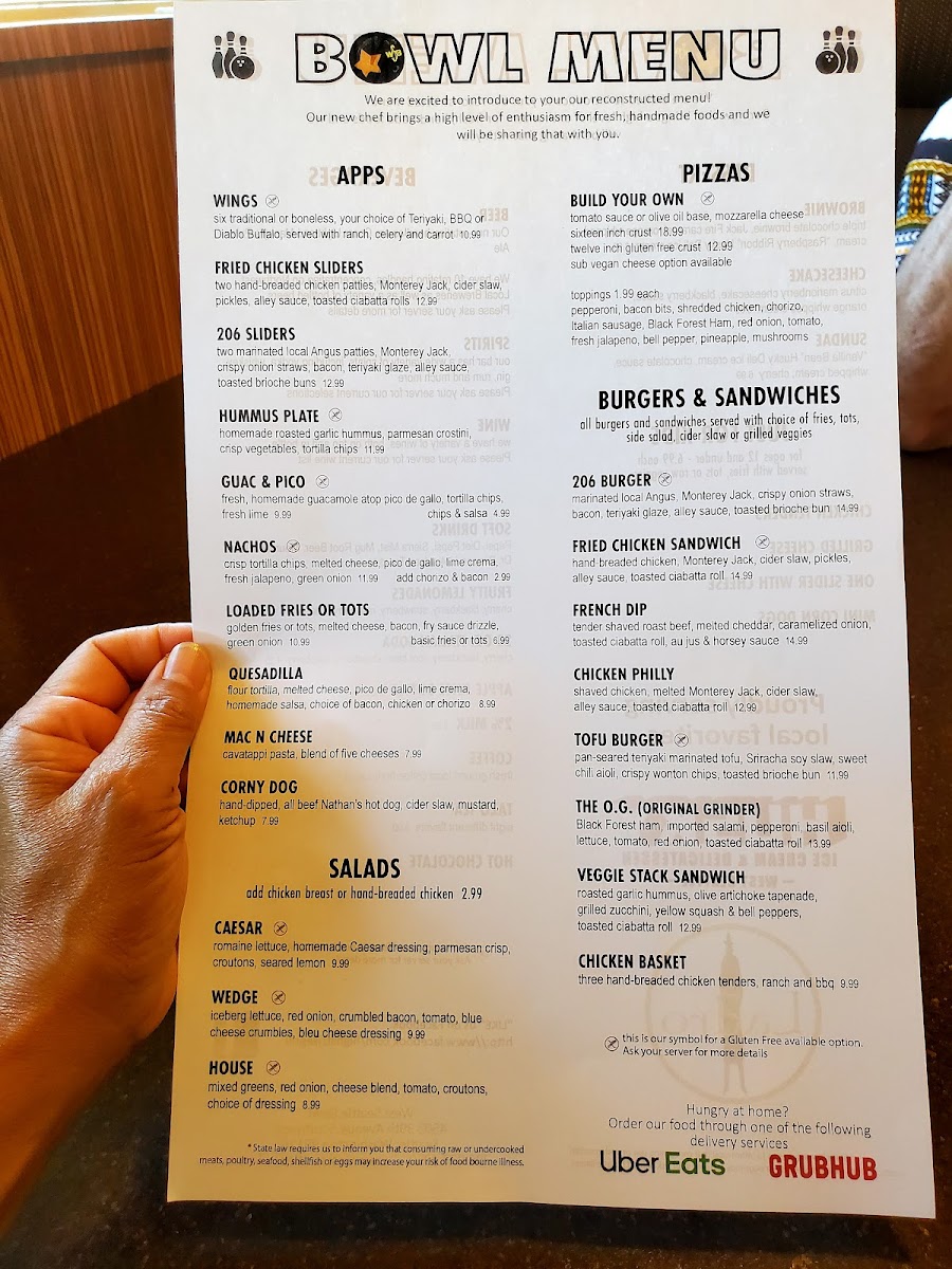 Highstrike Grill Menu 1