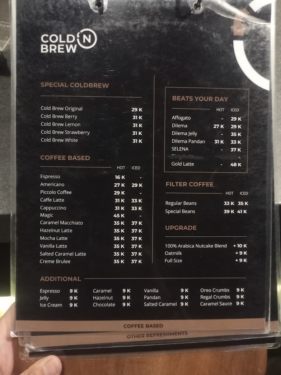 COLD 'N BREW Citraland Menu 1