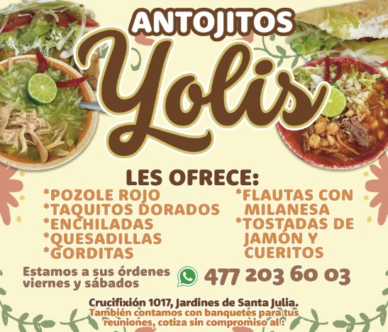 “Antojitos Yolis' Menu 1