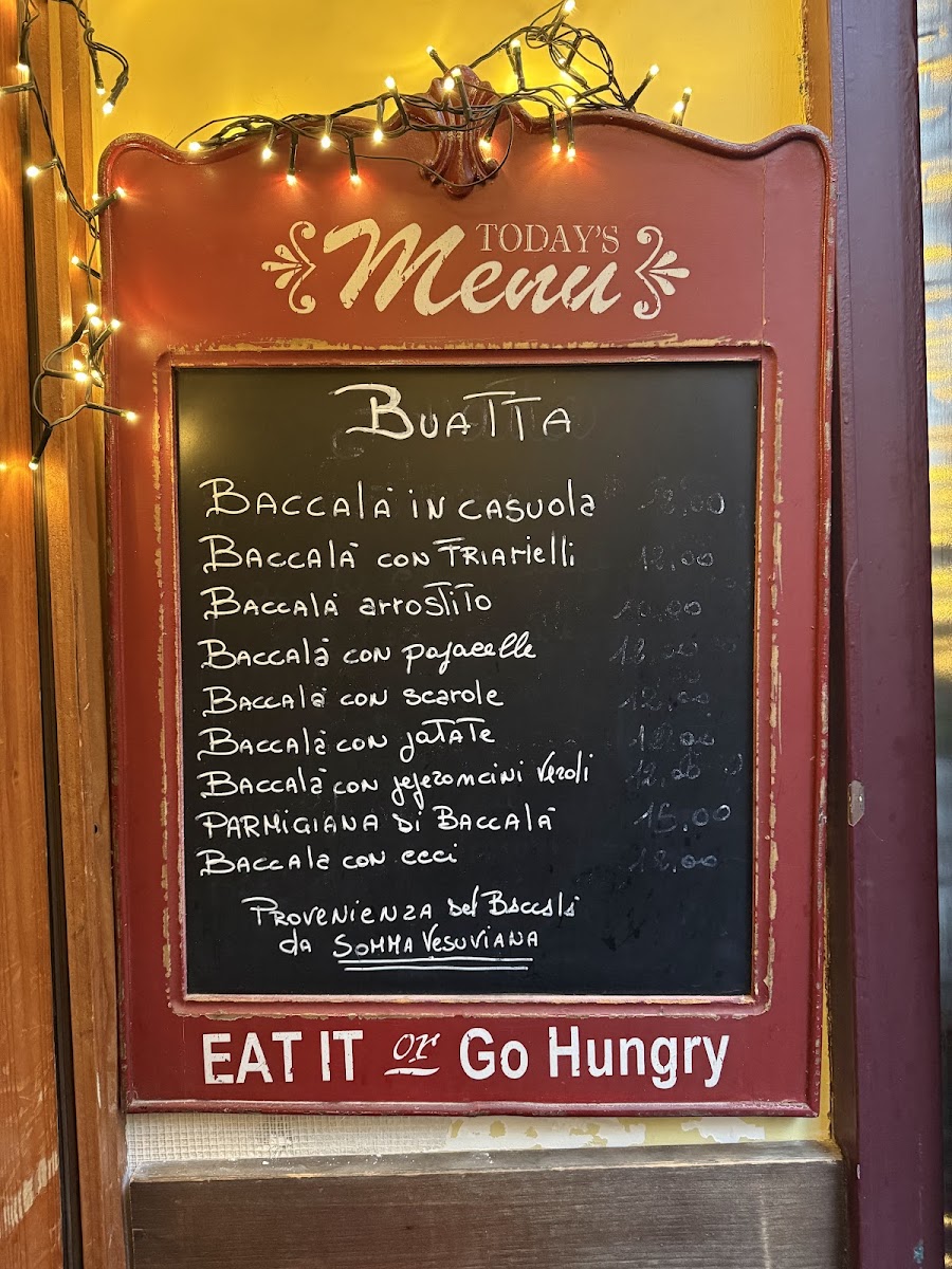 Buatta - Trattoria di Conversazione Menu 1
