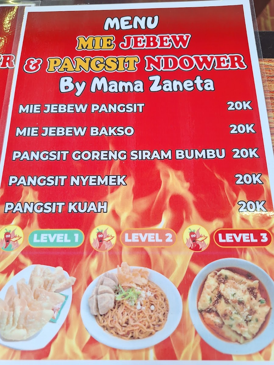 Mie jebew dan wongton dower.by mama zaneta Menu 1