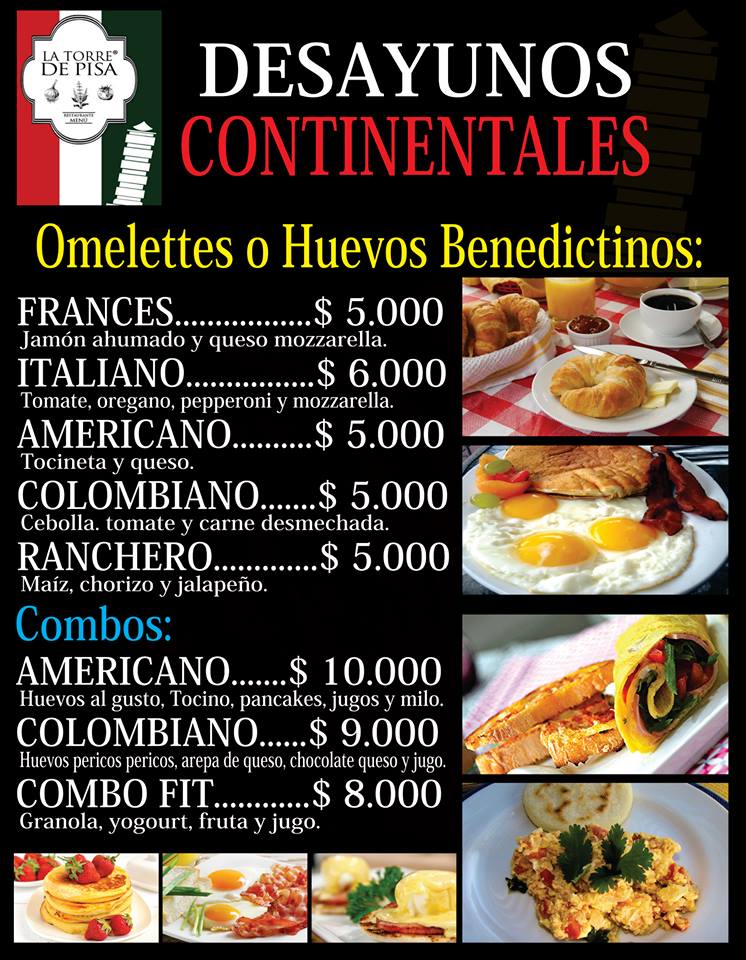 Restaurante La Torre de Pisa Menu 1
