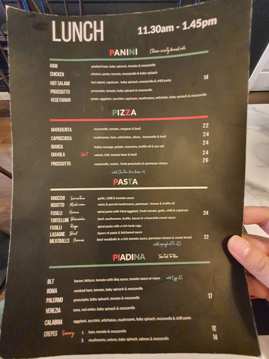 ZUCCHERO CAFFE BAR Menu 1