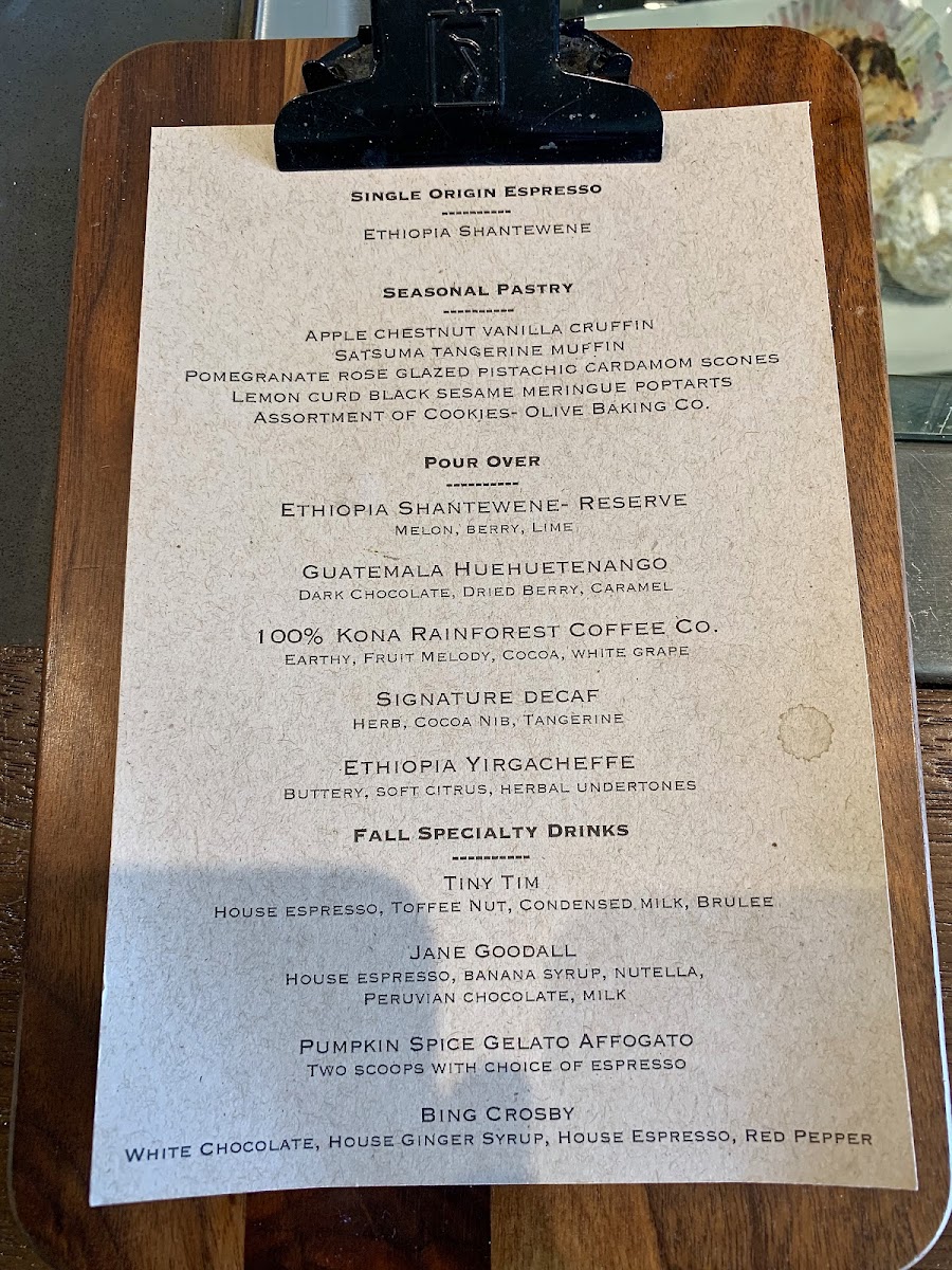 Talitha Coffee Roasters (Roastery Only) Menu 1