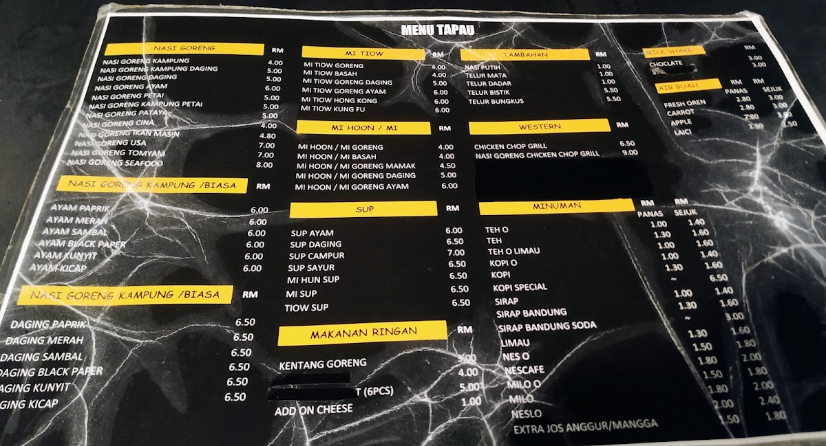 Kedai Makan Tapau Menu 1