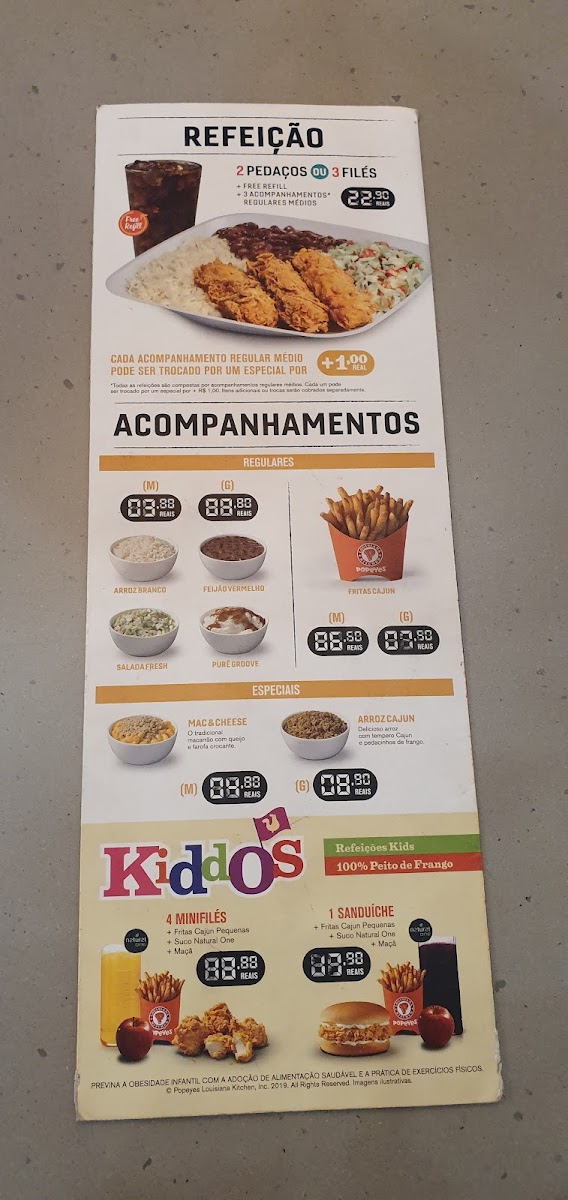 Popeyes Louisiana Kitchen Menu 1
