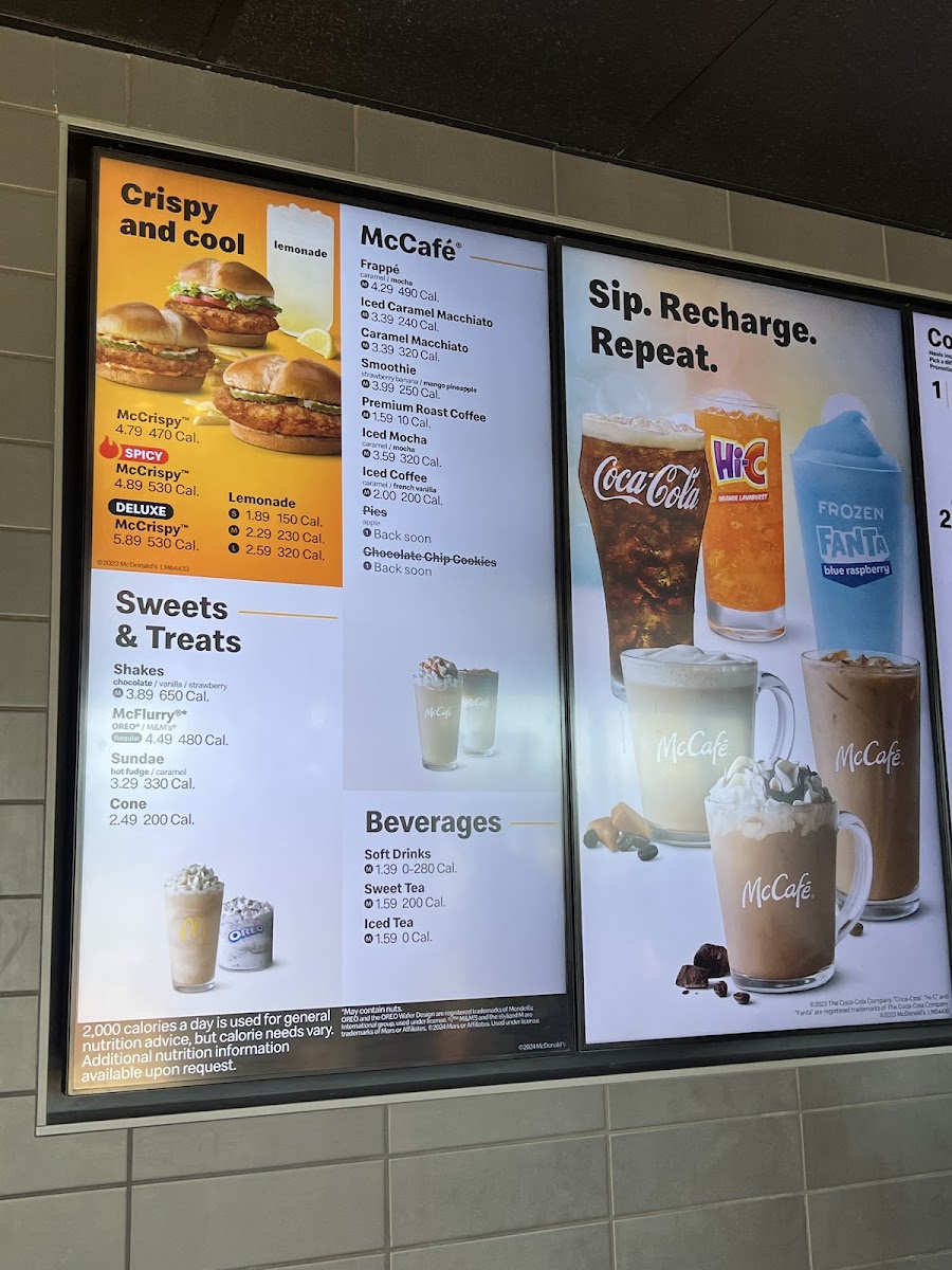 McDonald's Menu 1