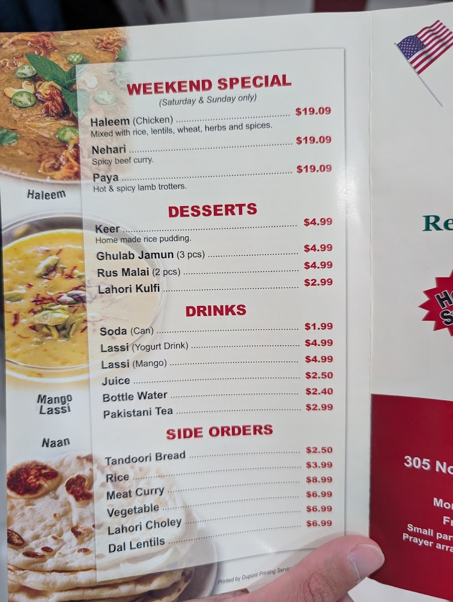 Ravi Kabob House Menu 1