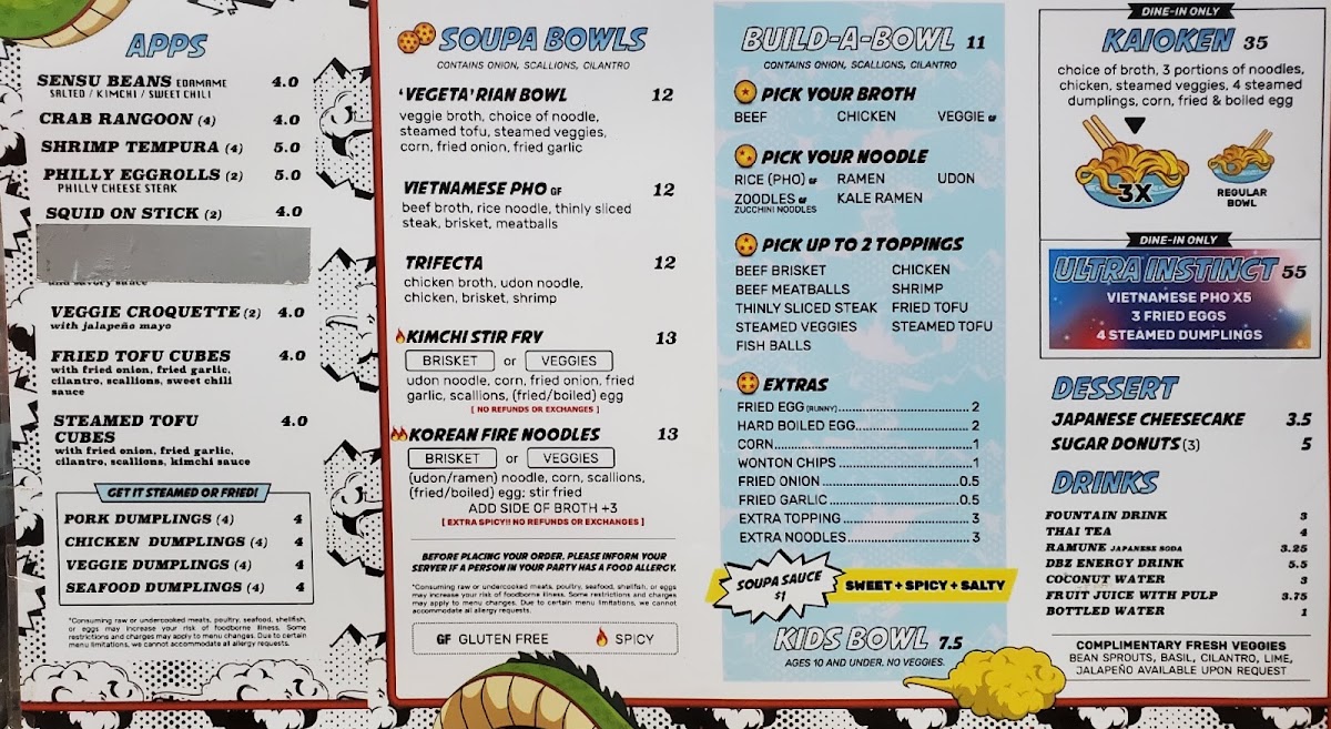 Soupa Saiyan Menu 1