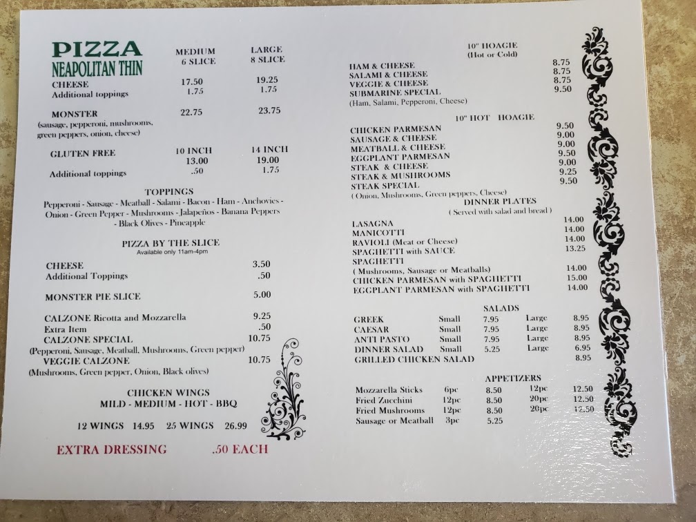 Aroma Pizza Menu 1