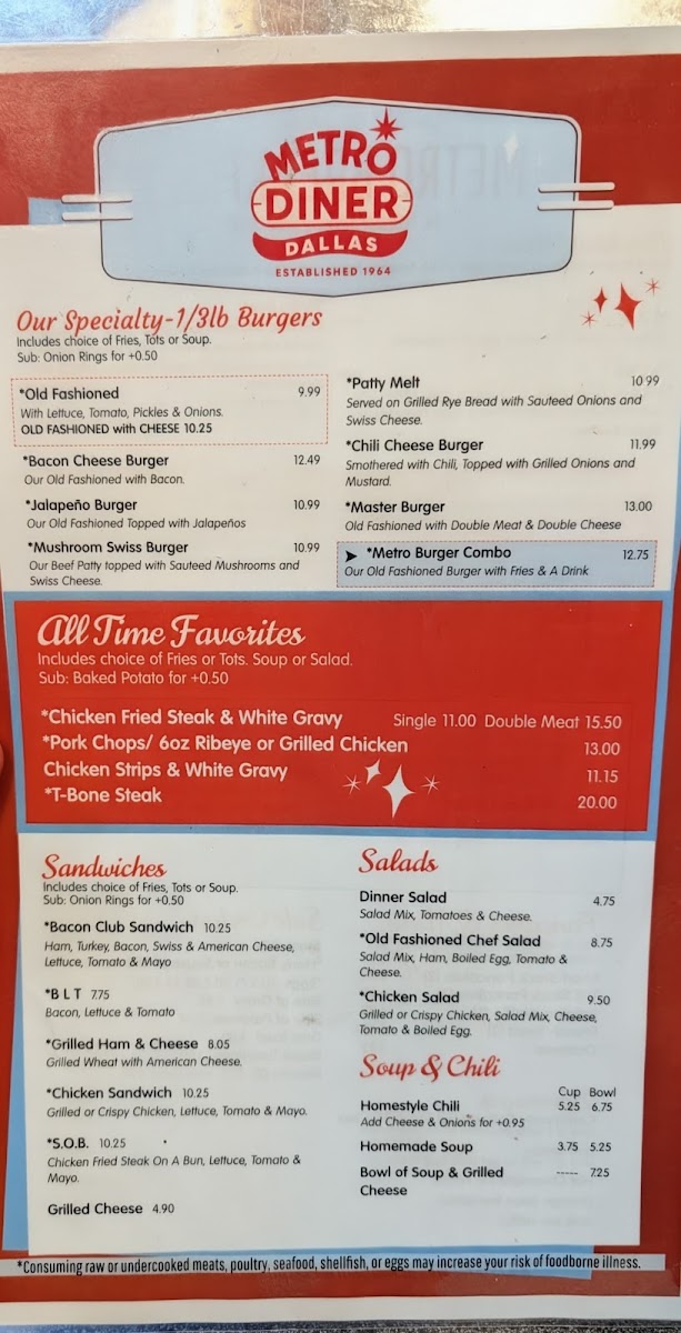 Metro Diner OC Menu 1
