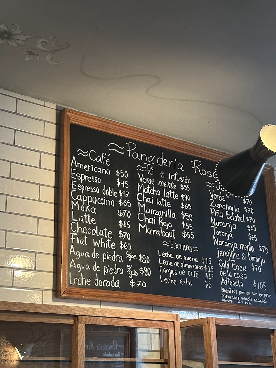 Panadería Rosetta Puebla Menu 1
