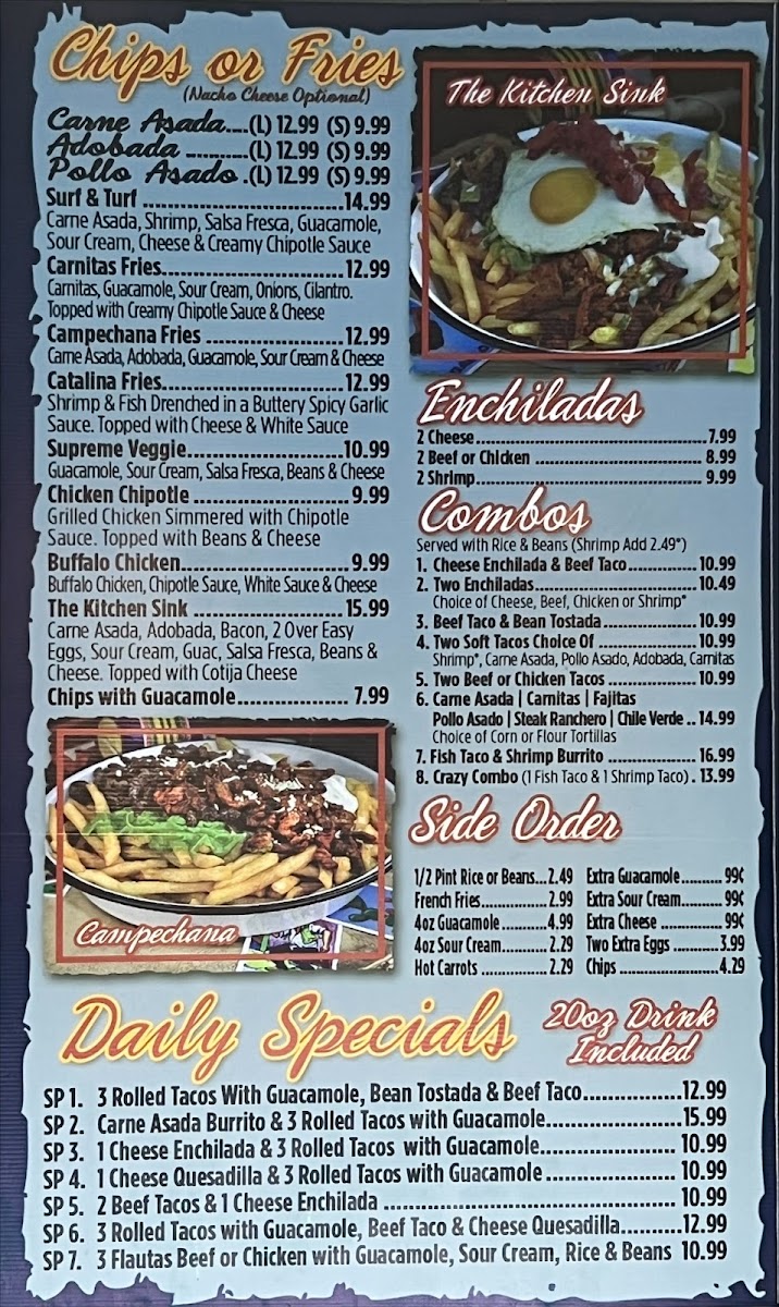 California's Taco Shop Menu 1