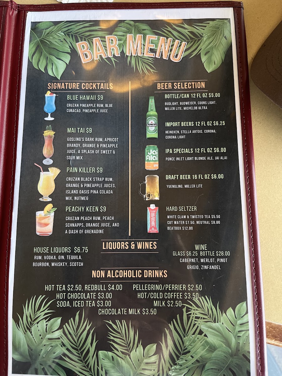 Traders Restaurant & Tiki Lounge Menu 1