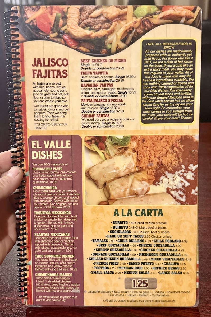 Casa Jalisco Mexican Restaurant Menu 1
