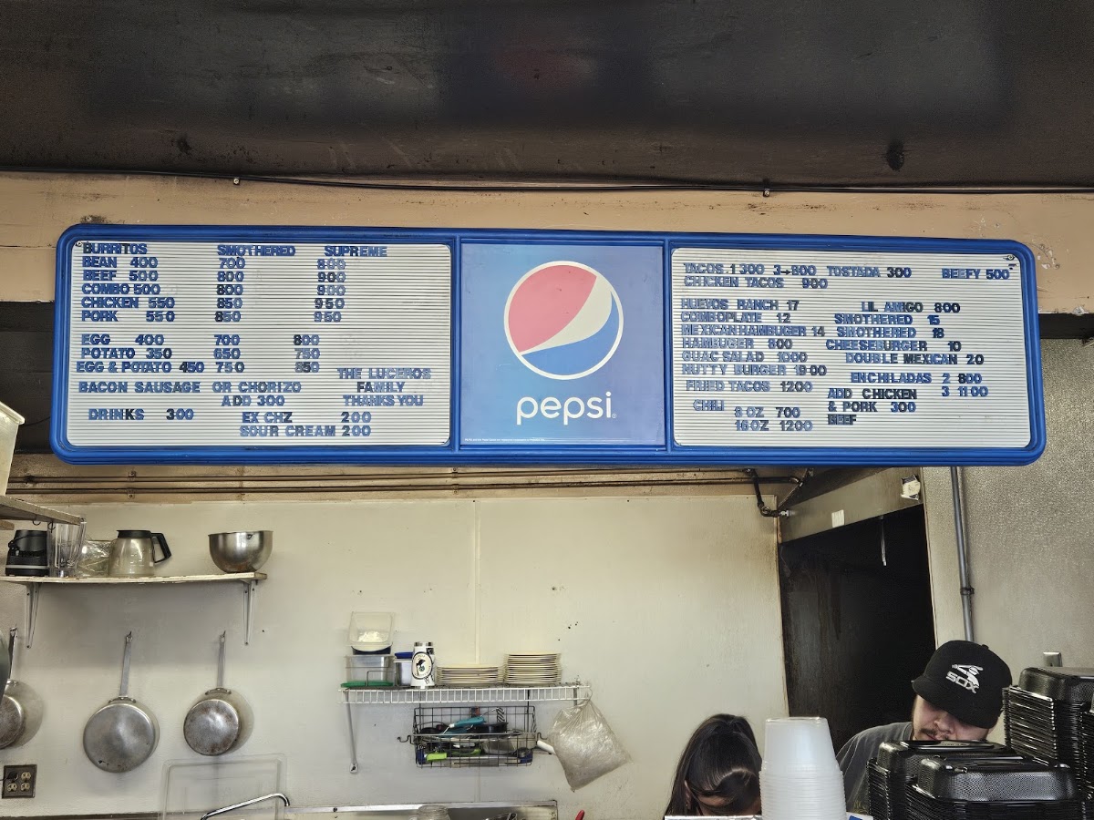 Lucero's & Sons Restaurant Menu 1