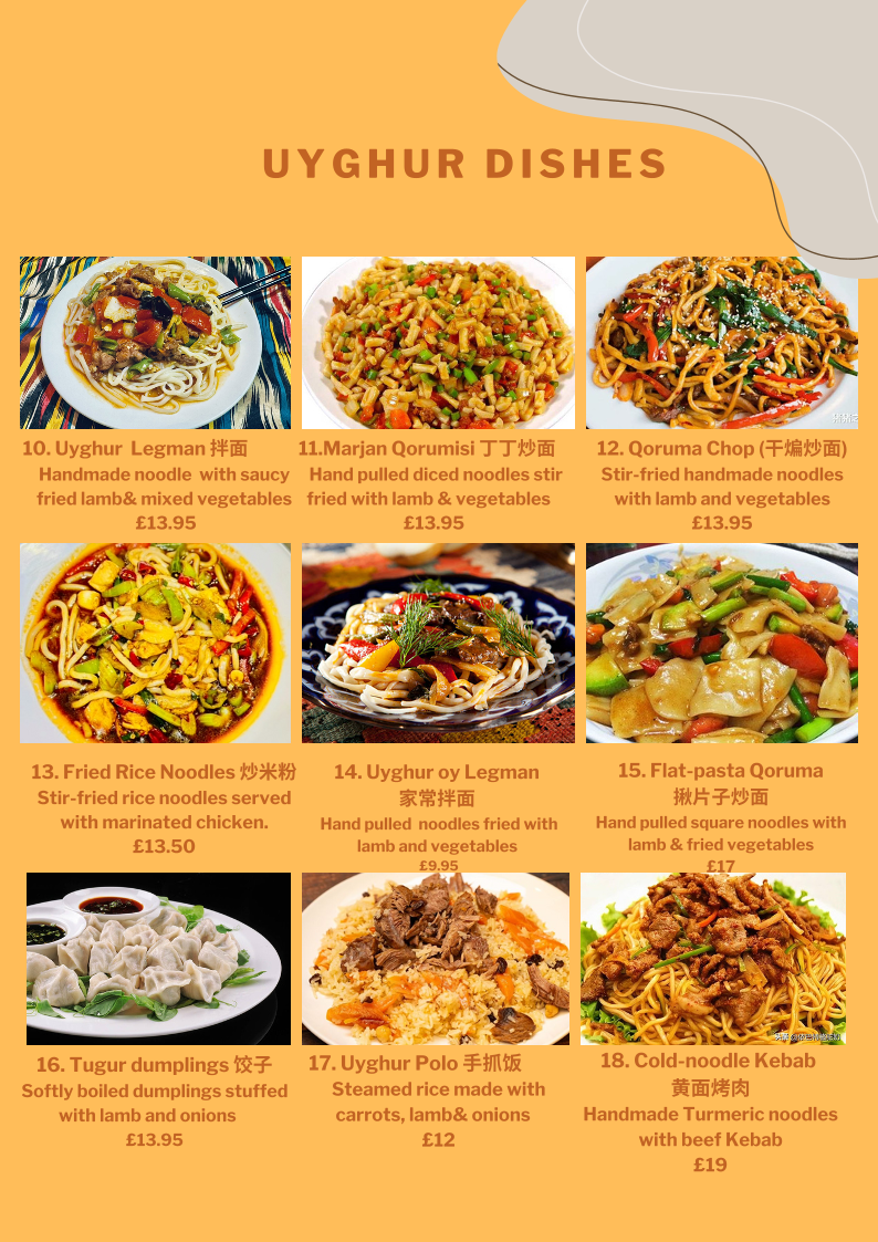 Dilara Uyghur Restaurant Menu 1
