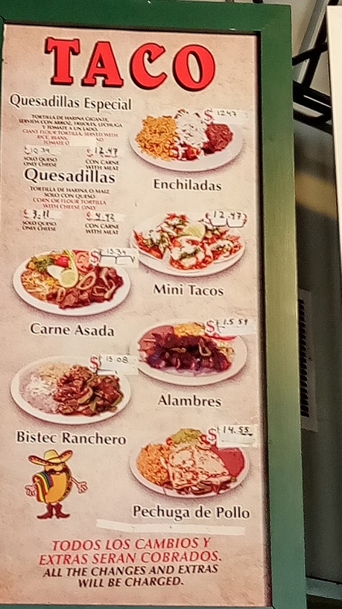 Taco Aranda Mexican Food Menu 1