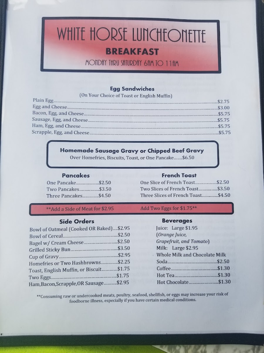 White Horse Luncheonette Photo 9