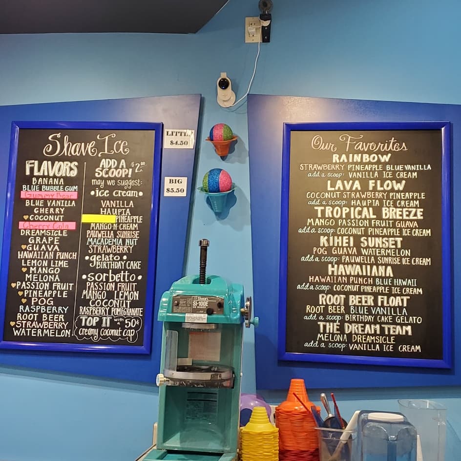 Maui Gelato and Waffles Menu 1