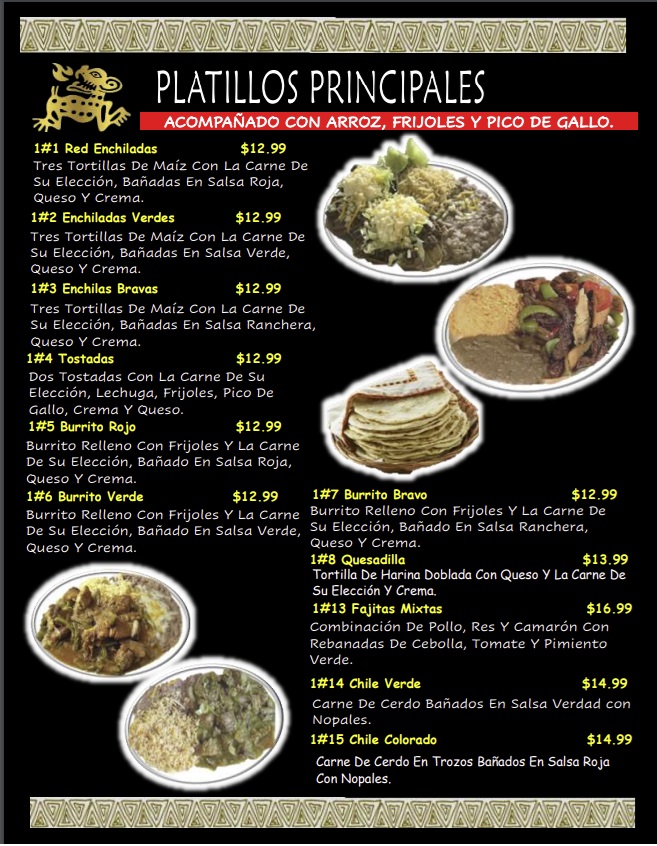 LA FIESTA MEXICAN STORE Menu 1