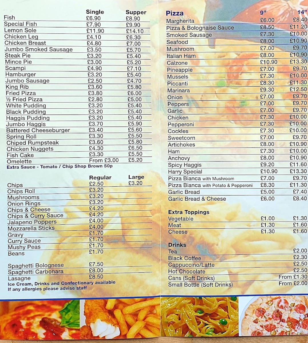 North Berwick Fry Menu 1