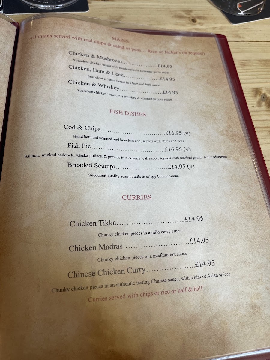 Red Cow Inn Menu 1
