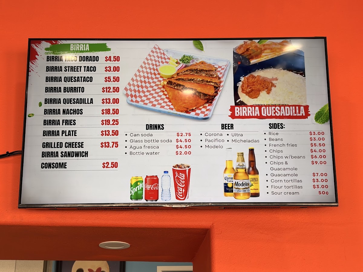 Taco Land Menu 1