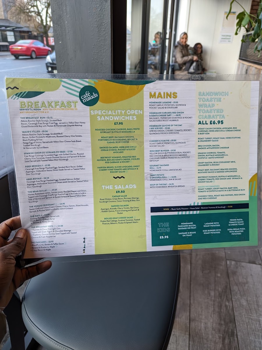 Cafe Mauds Menu 1