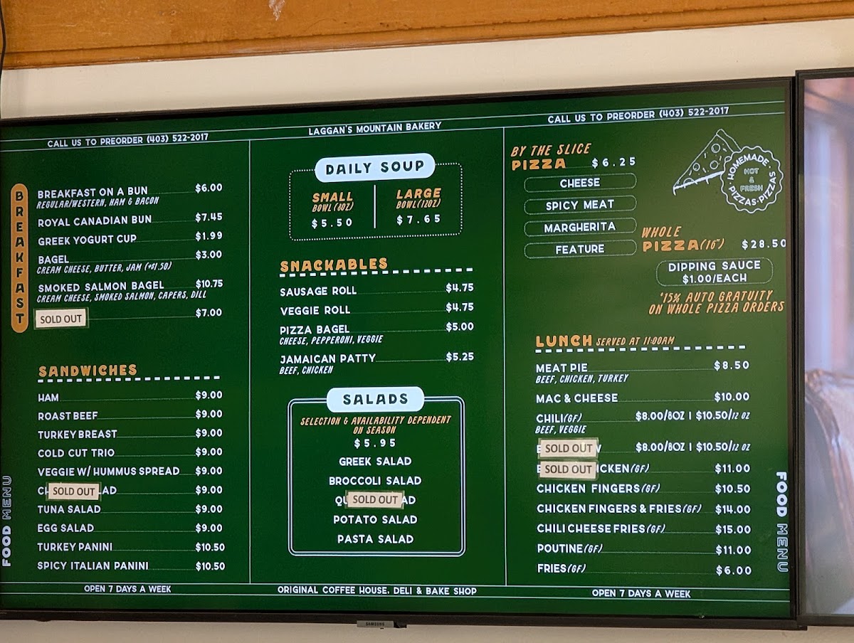 Laggan's Menu 1