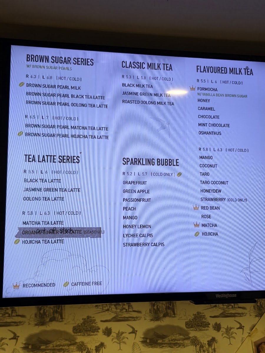 Formocha Menu 1