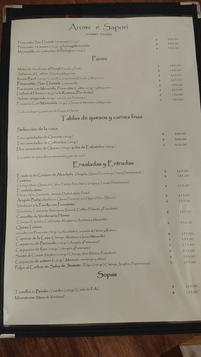 Aromi Sapori Menu 1