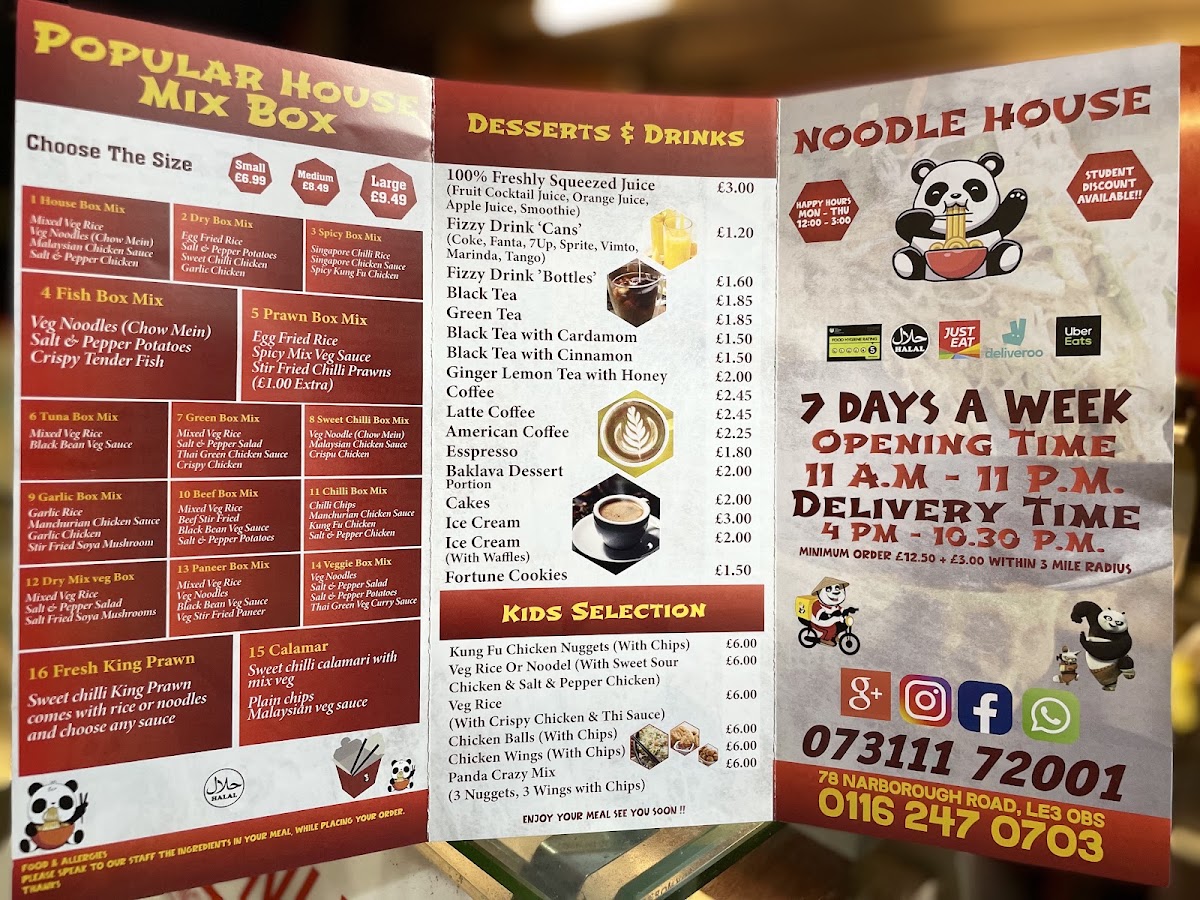 Noodle House Menu 1