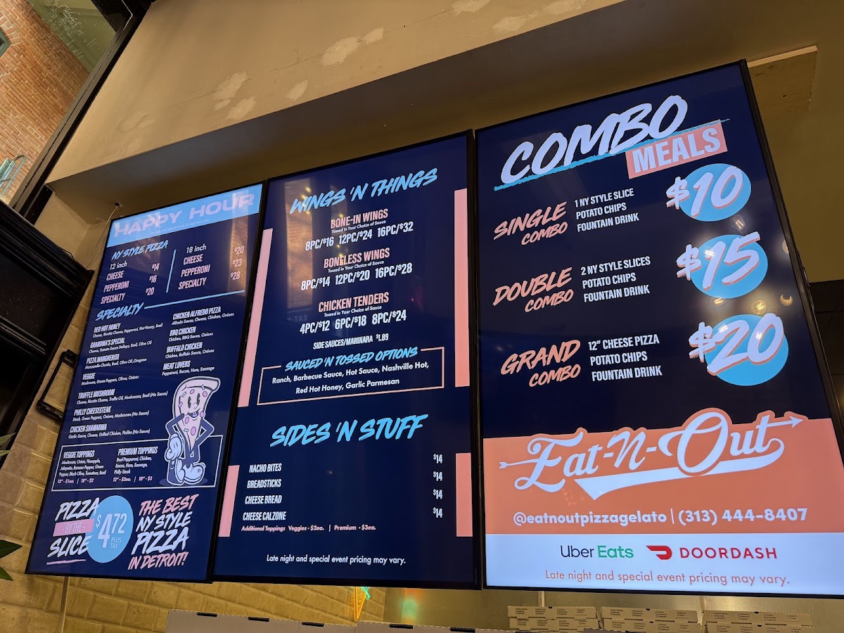 Eat-N-Out Pizza Menu 1