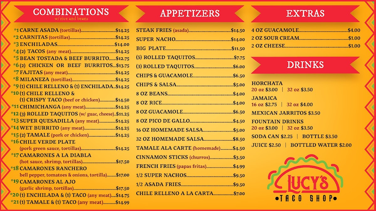 Lucys Taco Shop Bend Menu 1