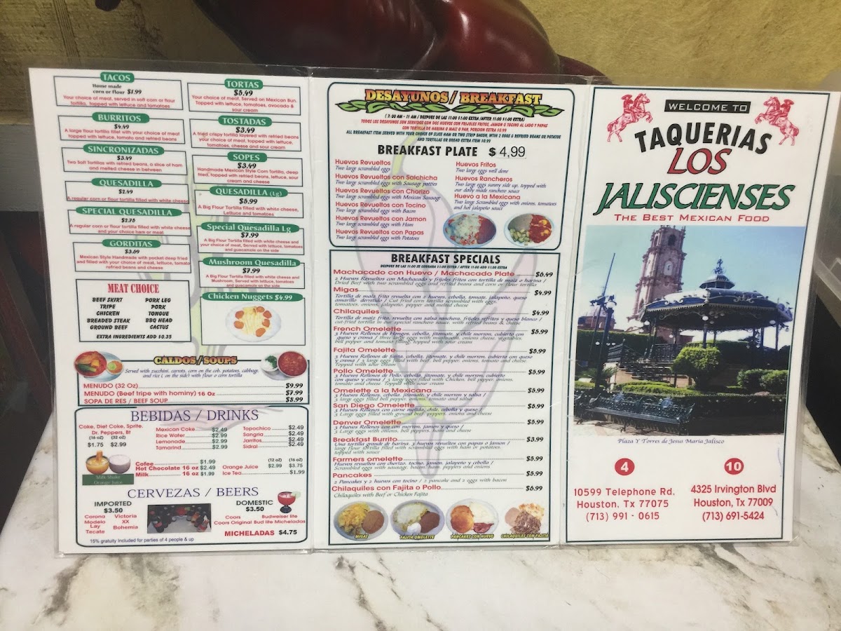 Taqueria Los Jaliscienses Menu 1