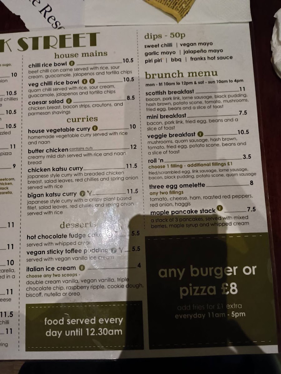 Bank Street Bar Kitchen Menu 1