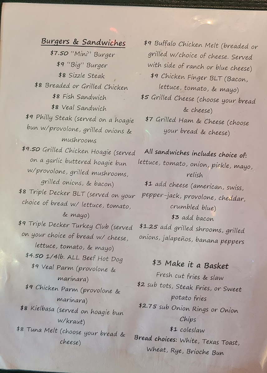 The Annex Bar & Grille Menu 1
