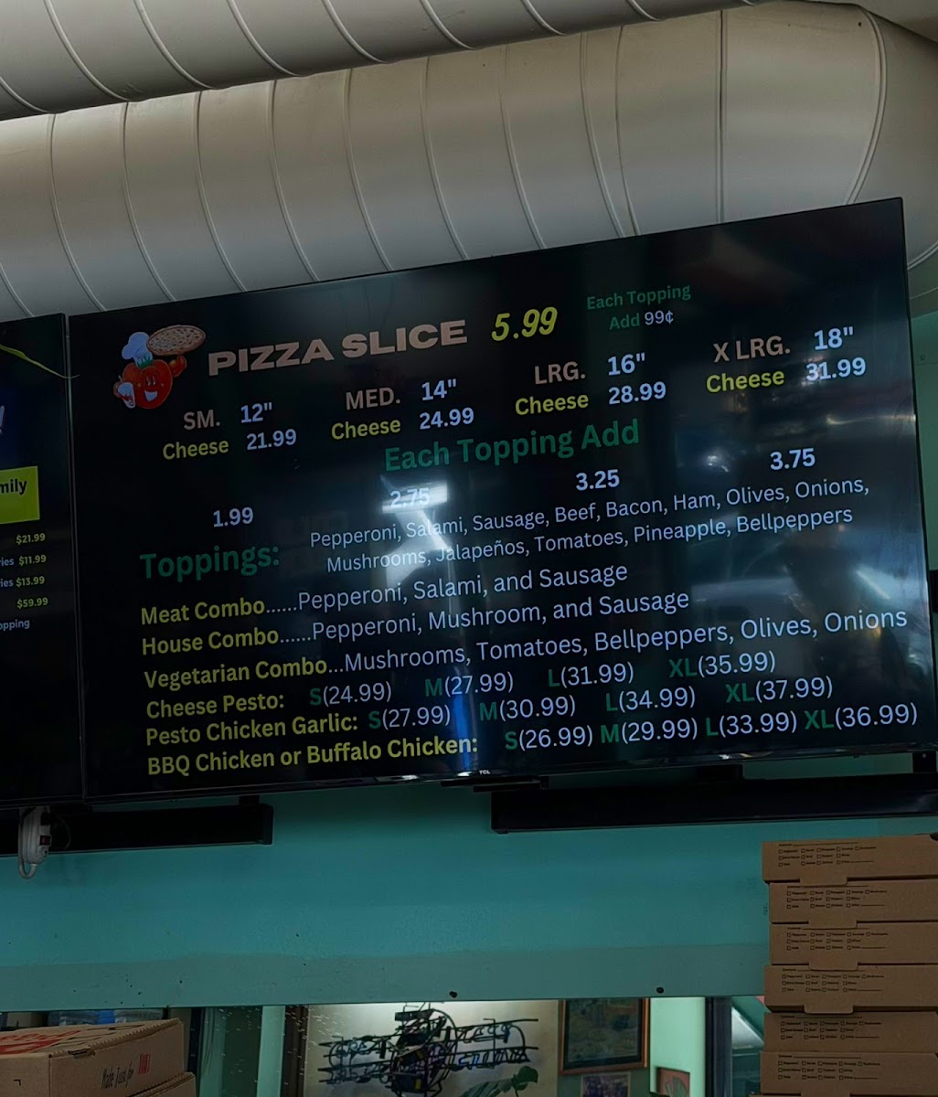 Pizza Zone Menu 1