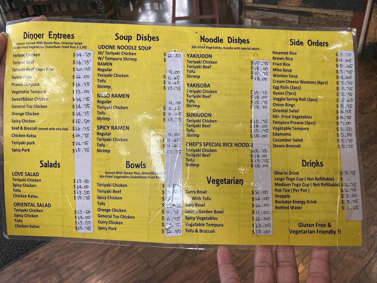 Love Love Teriyaki & Sushi Menu 1