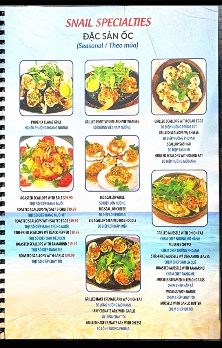 Ocean Crawfish Seafood & Grill Menu 1