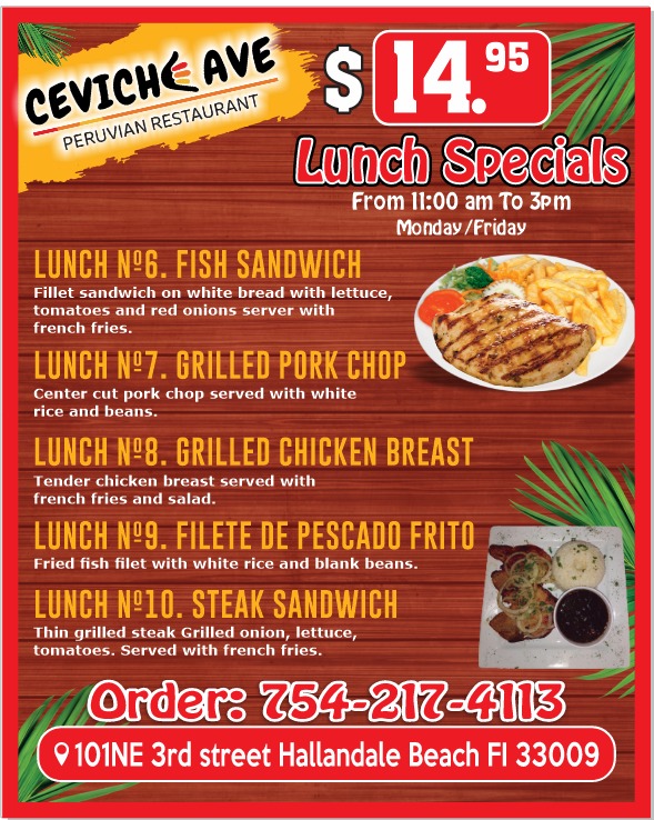 Ceviche Avenue Menu 1