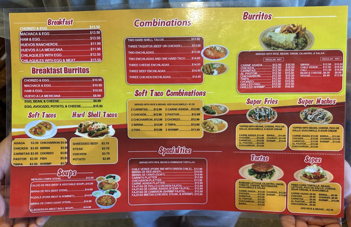 Vaquero Mexican Grill Menu 1