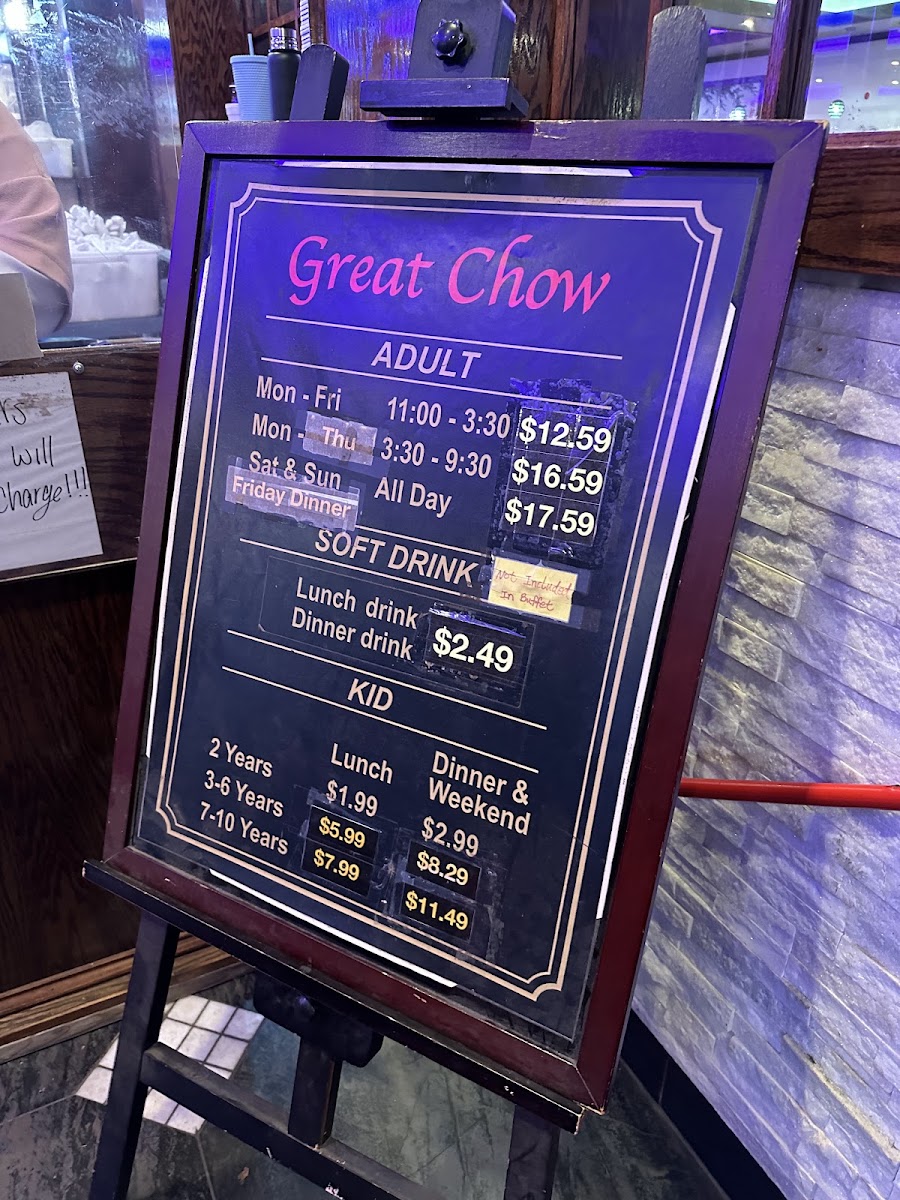 GREAT CHOW Menu 1