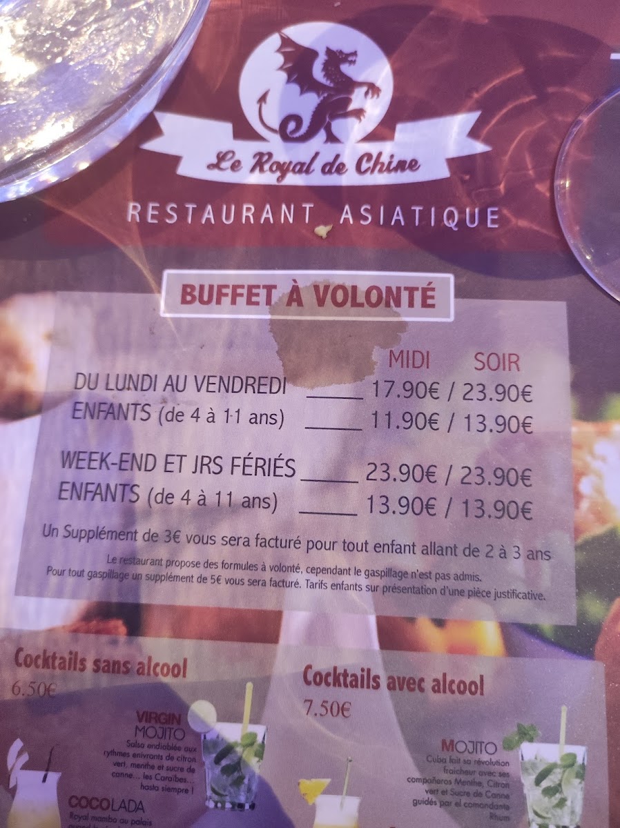 Royal de Chine Menu 1