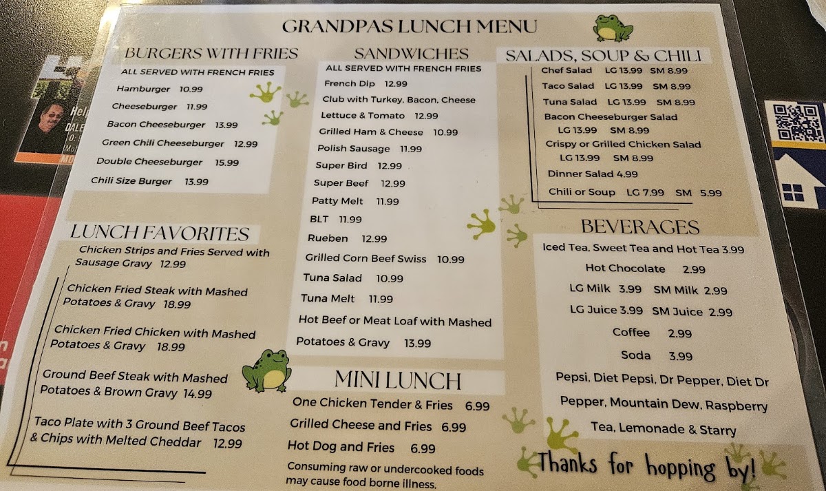 Grandpas Kitchen LLC Menu 1