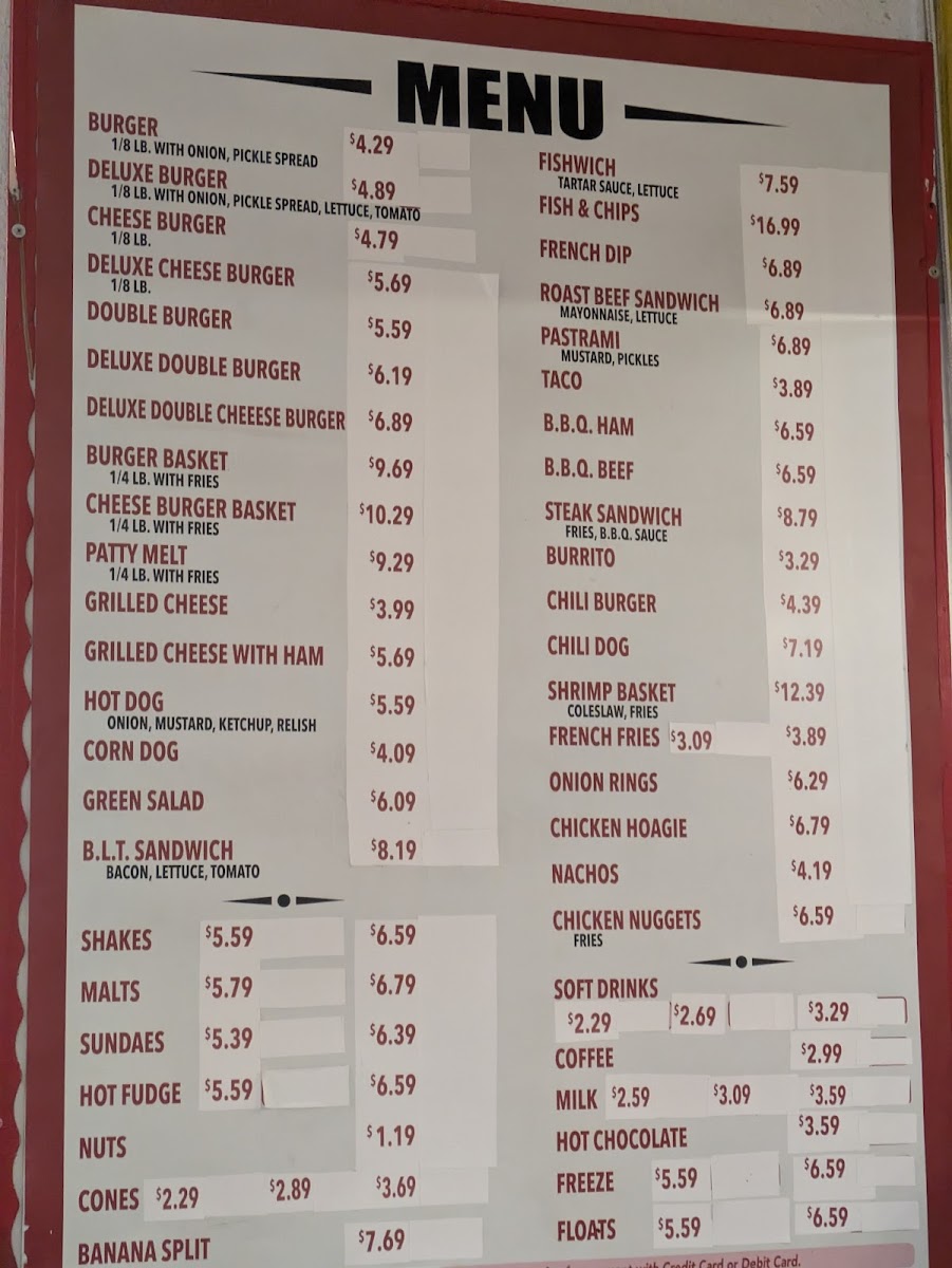 Big Al's Drive In Menu 1